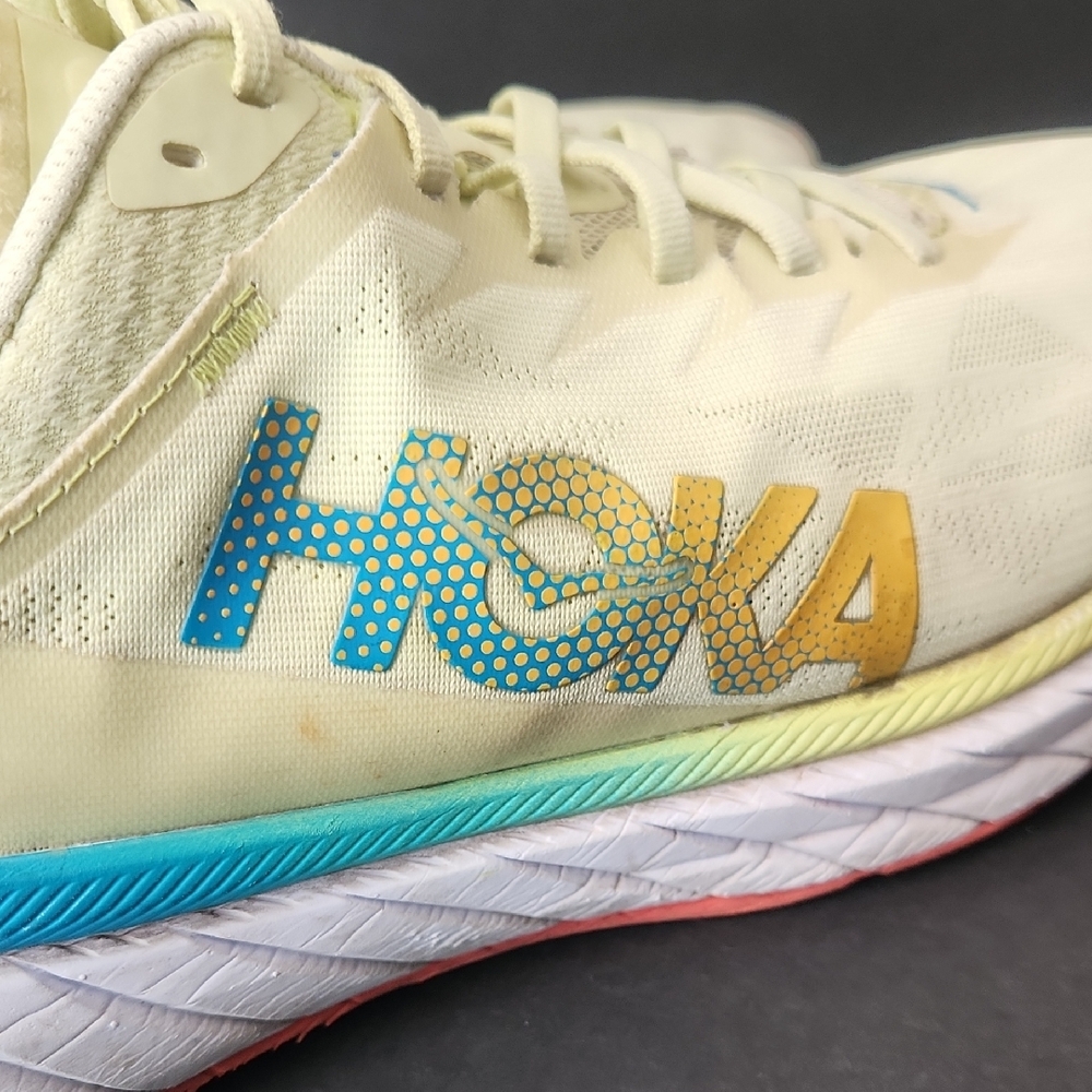 Hoka One One Mens Yellow Carbon X Athletic Shoes Size 12D - Picture 7 of 9